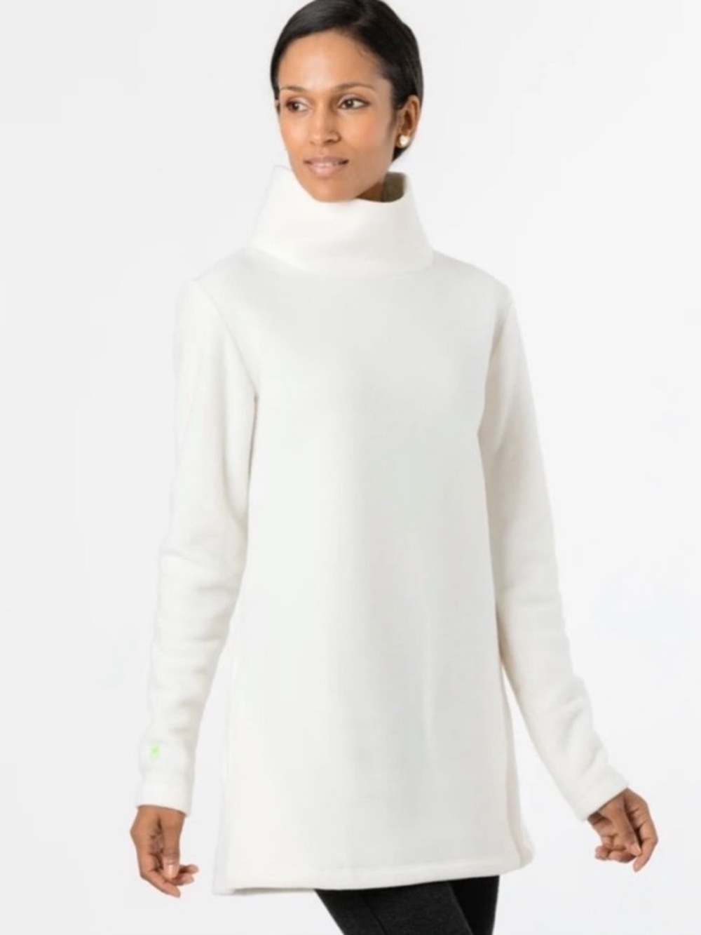 Dudley Stephens Cobble Hill turtleneck Vello Terry Fleece Cream Off White Sz XS
